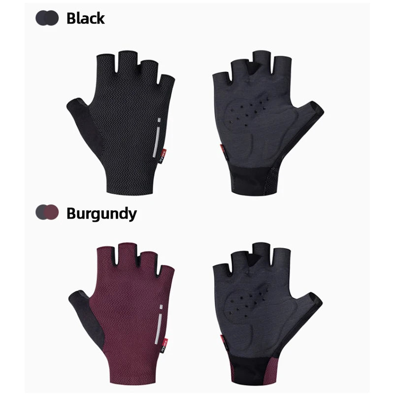 SANTIC Men's Cycling Glove Porous Breathable Bike Fingerless Gloves High-elastic Cushioning Sports Gloves Bicycle Accessories