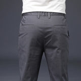 Mens Pants Cotton Casual  Stretch Male Trousers Man Long Straight High Quality 4 Colour Plus Size Pant