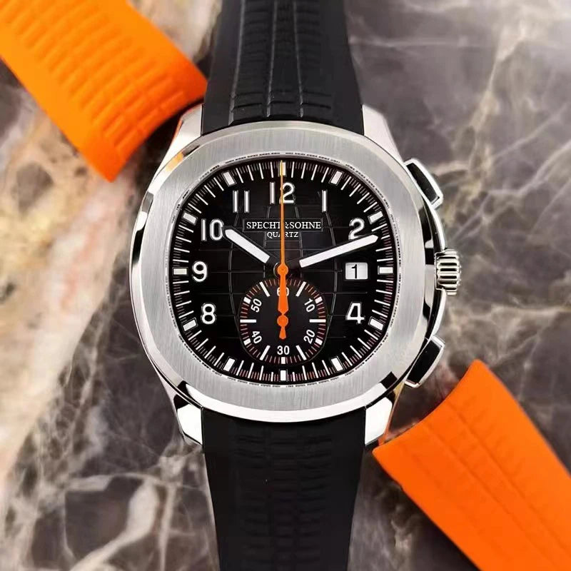 2024 Specht&Sohne Top Brand Luxury New Fashion Men Watches Rubber Strap Sport Quartz Chronograph Watch Reloj Hombre Waterproof