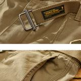 Autumn Winter New Pure Cotton Men Cargo Pants Korean Style Male Casual Loose Belt Mid Waist Slim Fit Pencil Trouser