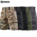 Mens Camouflage Tactical Cargo Shorts Summer Training Waterproof Wear-resistant Pants Multi Pocket Outdoor Combat Shorts Thin