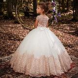 2024 Formal Girl Bridesmaid Dress Kids Clothes Baby Birthday Children Lace Princess Party Wedding Evening Prom Costume Vestidos