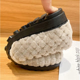 Women's Plush Flat Shoes Outdoor and Office Wear Fashion Chain Design Winter Warm Snow Boots