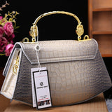 Luxury Fashion Genuine Leather Women's Handbags 2024 New Crocodile Pattern Shoulder Messenger Bag Small Portable Saddle Bags