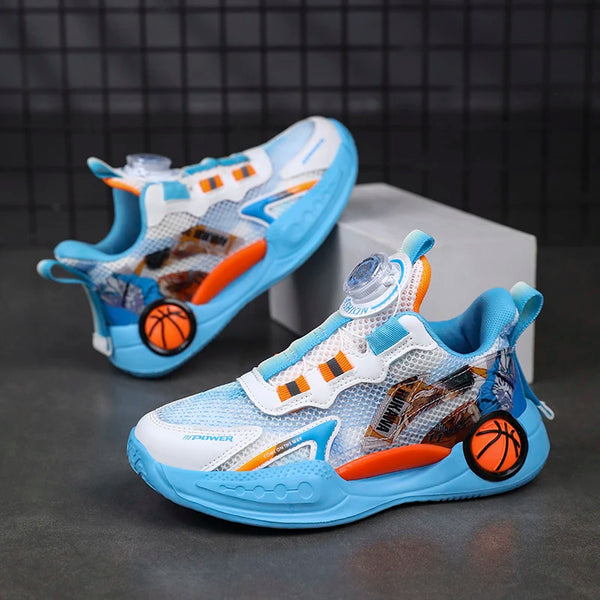 2024 New Boy Sneakers Anti Slip Basketball Shoes Kids Designer Quick Lacing Outdoor Sport Shoes Children Basketball Boots