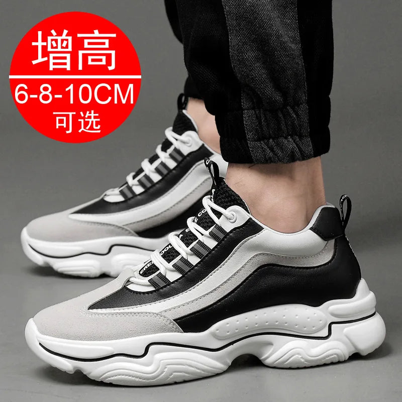 2024 Men Elevator Shoes Heightening Shoes Height Increased 10cm Shoes Insoles 8CM Man Sport Height Increasing Shoes Men