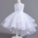 Christmas Carnival Ball Fluffy Birthday Party Dresses for Girls New Girl Embroidery Sequins 3-12 Year Old Girl Princess Dress