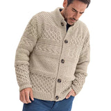 Autumn and Winter New Men's Europe and The United States Men's Sweater Solid Color Heavy Industry Twist Cardigan Coat