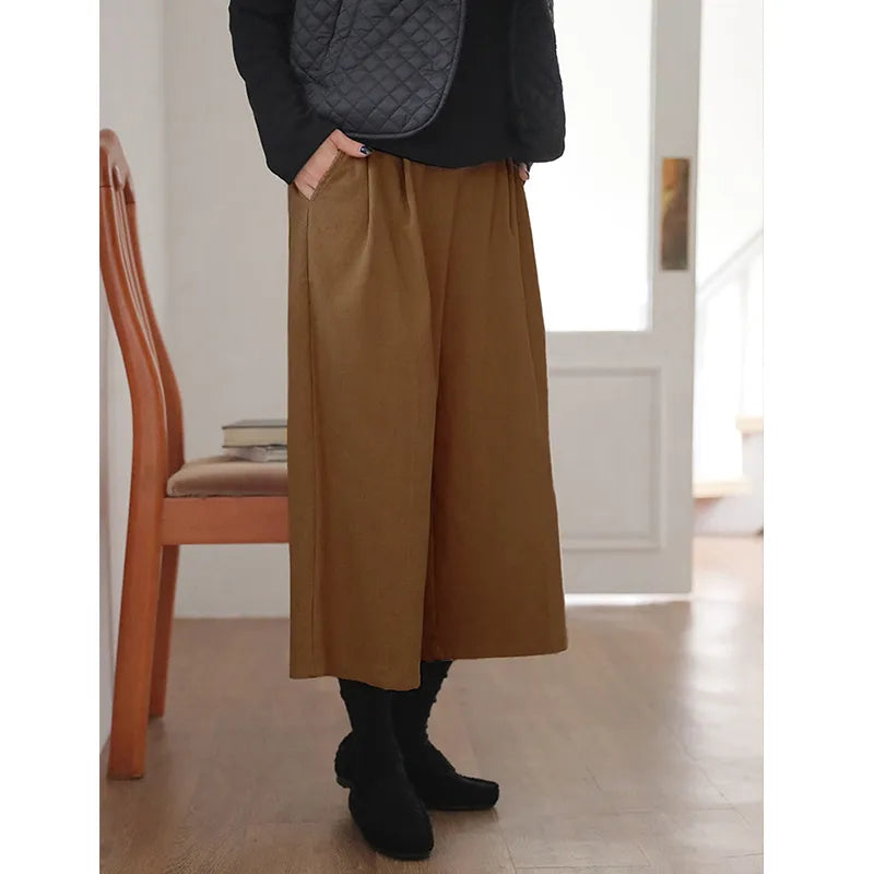 Corduroy Cotton Oversize Pants Elastic High Waist Wide Leg Baggy Trousers Korean Japanese Streetwear Sports Pants For Women