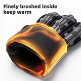 ROCKBROS Tactical Gloves SBR Thickened Pad Cycling Gloves Shockproof Breathable GEL Bike Gloves Winter Warmer Full Finger Sport