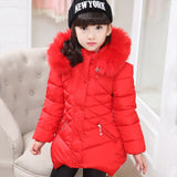 2024 New Winter Jackets For Girls Coat Fashion Long Style Hooded Outerwear Thicken Warm Children's Clothing