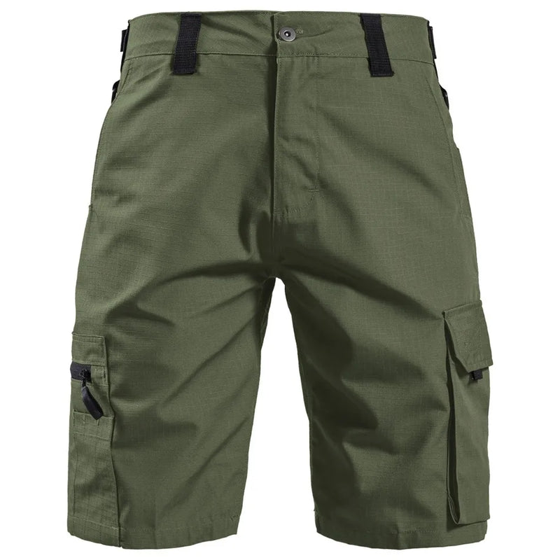 Mens Camouflage Tactical Cargo Shorts Summer Training Waterproof Wear-resistant Pants Multi Pocket Outdoor Combat Shorts Thin