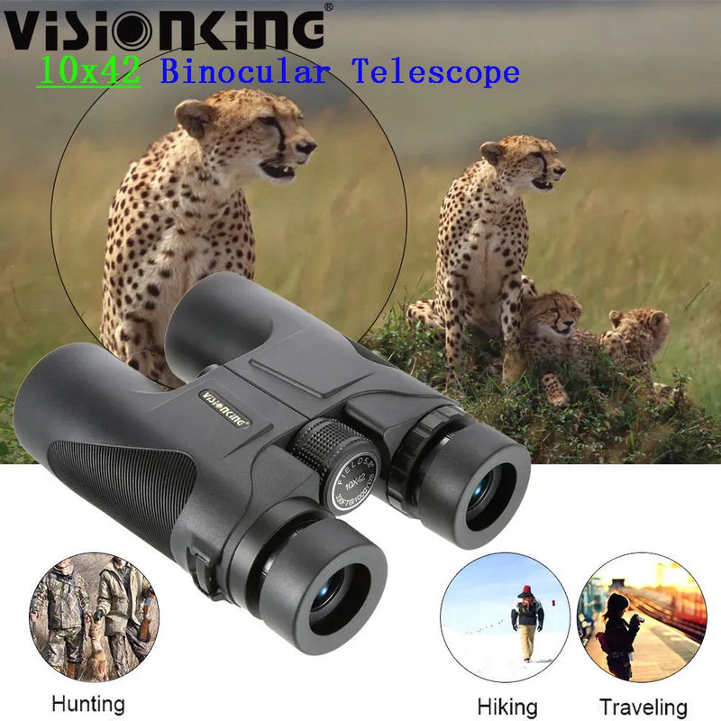 Visionking Long Range 10x42 Hunting Camping Binoculars BAK-4 FMC Waterproof Powerful Telescope Prismaticos De Caza Binocular