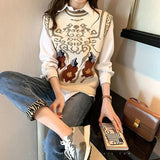 Autumn Winter Streetwear Trend Printing Vest Ladies Korean Fashion Loose Casual All-match Tank Top Women's Sleeveless Sweaters