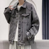 Spring Autumn New Mens Lapel Denim Jacket Coat M-5XL Hip Hop Wind Casual Coat Cotton Plus Size Denim Jacket Men Hole Clothes