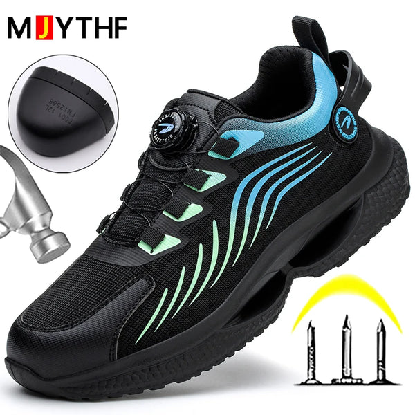 2024 Security Safety Shoes Men Rotating Button Work Sneakers Indestructible Shoes Puncture-Proof men Sport Shoes Steel Toe Boots
