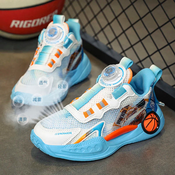 2024 New Boy Sneakers Anti Slip Basketball Shoes Kids Designer Quick Lacing Outdoor Sport Shoes Children Basketball Boots