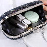 2024 Fashion Shining Diamond Ring Evening Bag For Women Luxury Party Small Clutches Silver Color Chain Shoulder Bag Crossbody