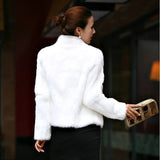 Luxury Hot Sale Winter Women Real Rabbit Fur Coat Natural Warm Rabbit Fur Jacket Lady Fashion 100% Genuine Real Rabbit Outerwear