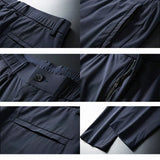 BROWON 2024 Male Trousers Summer New Nylon Solid Color Straight Mid Loose Full Length Smart Casual Pants Work Pants