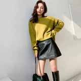 Sheepskin Leather Skirt Women 2024 Fashion New High Waist Skirt Spring Autumn Slim Mini Skirt Genuine Leather Shorts Boots Y2k