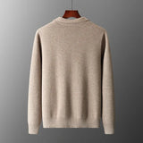 6-colour Autumn and Winter Men's 100% Cashmere Cardigan Sweater Casual Knitted Lapel Men's Business Sweater Solid Colour