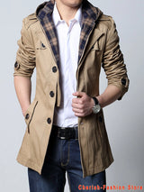 Fashion Outwear Long Coat Men Trench Plus Size Male Clothing Slim Fit