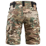 Mens Camouflage Tactical Cargo Shorts Summer Training Waterproof Wear-resistant Pants Multi Pocket Outdoor Combat Shorts Thin