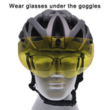 LOCLE Magnetic Goggles Cycling Helmet Men Women Bicycle Helmet Lenses MTB Bike Helmet Road Mountain Helmet Removable Sunvisor