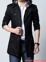 Fashion Outwear Long Coat Men Trench Plus Size Male Clothing Slim Fit