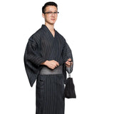 Traditional Japan Kimono Yukata Mens 95% Cotton Dressing Gown Male Lounge Robes with Belt Plus Size Summer Pajamas set A52801