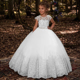 2024 Formal Girl Bridesmaid Dress Kids Clothes Baby Birthday Children Lace Princess Party Wedding Evening Prom Costume Vestidos