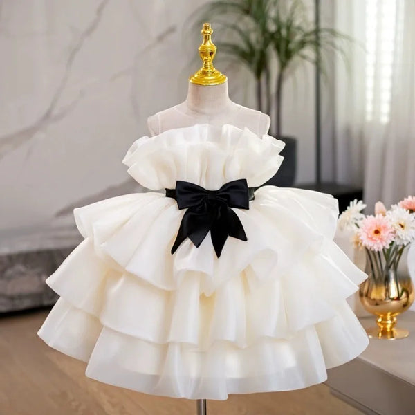 Baby Girl Princess Sleeveless Tutu Dress Ruffled Infant Toddler Child Vestido Wedding Party Pageant Birthday Baby Clothes 1-12Y