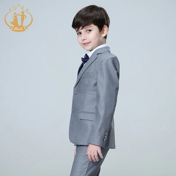 Nimble Spring Autumn Formal Boy Suit for Weddings Children Party Host Costume Wholesale Clothing 3Pcs/Set Blazer Vest Pants