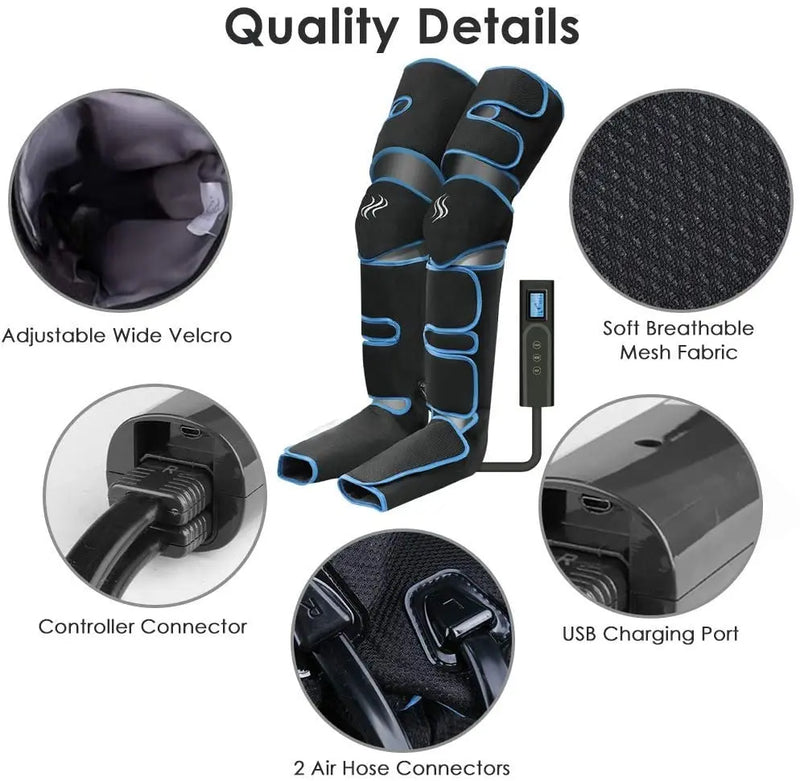 New 360° Foot Air Pressure Leg Massager Promotes Blood Circulation, Body Massager, Muscle Relaxation, Lymphatic Drainage Device