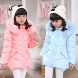 2024 New Winter Jackets For Girls Coat Fashion Long Style Hooded Outerwear Thicken Warm Children's Clothing