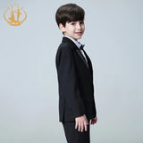 Spring Autumn Formal Black Suits for Weddings Set Children Party Host Costume Kids Blazer Vest Pants 3Pcs Wholesale Clothing