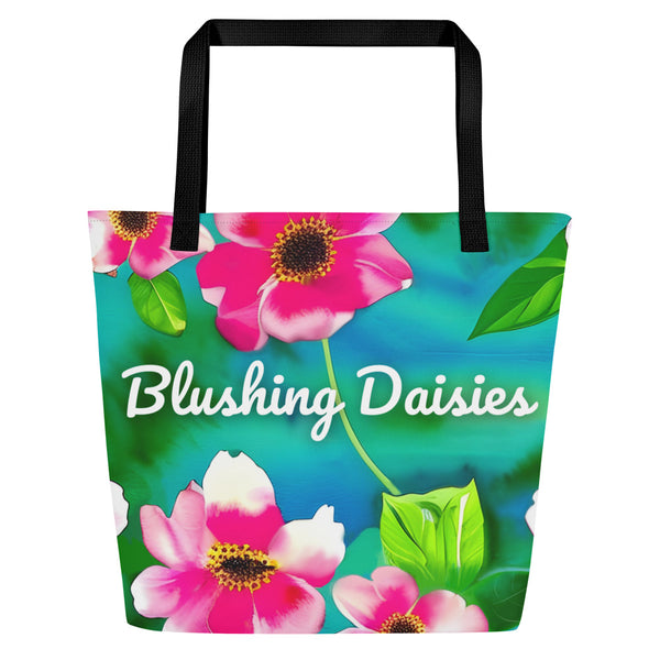 All-Over Print Large Tote Bag - Blushing Daisies (POD-B)