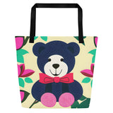 All-Over Print Large Tote Bag - Teddy Bear (POD-B)