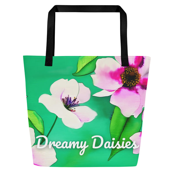 All-Over Print Large Tote Bag -Pastel Petals (POD-B)