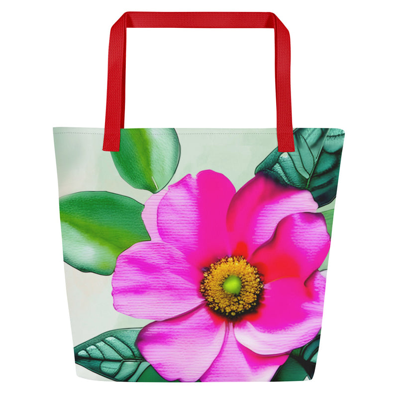 All-Over Print Large Tote Bag - Graceful Bloom (POD-B)