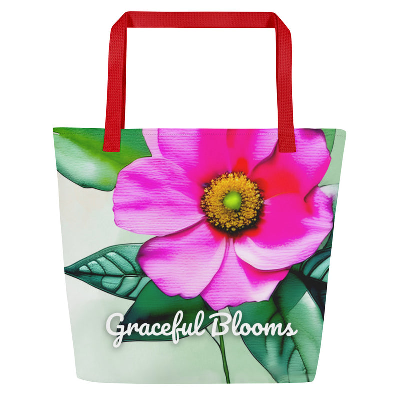 All-Over Print Large Tote Bag - Graceful Bloom (POD-B)