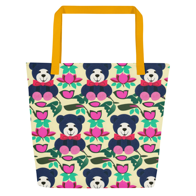 All-Over Print Large Tote Bag - Teddy Bear (POD-B)