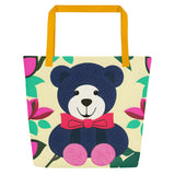 All-Over Print Large Tote Bag - Teddy Bear (POD-B)