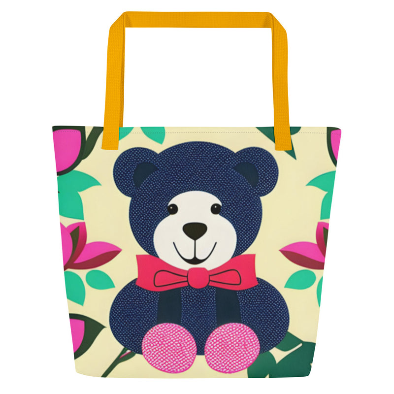 All-Over Print Large Tote Bag - Teddy Bear (POD-B)