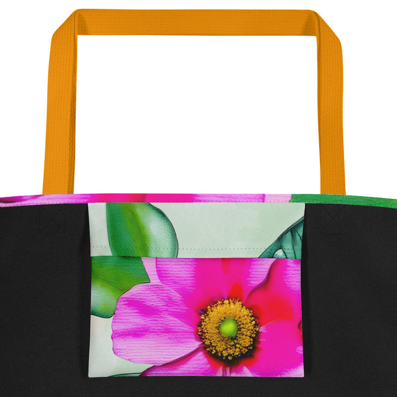 All-Over Print Large Tote Bag - Graceful Bloom (POD-B)