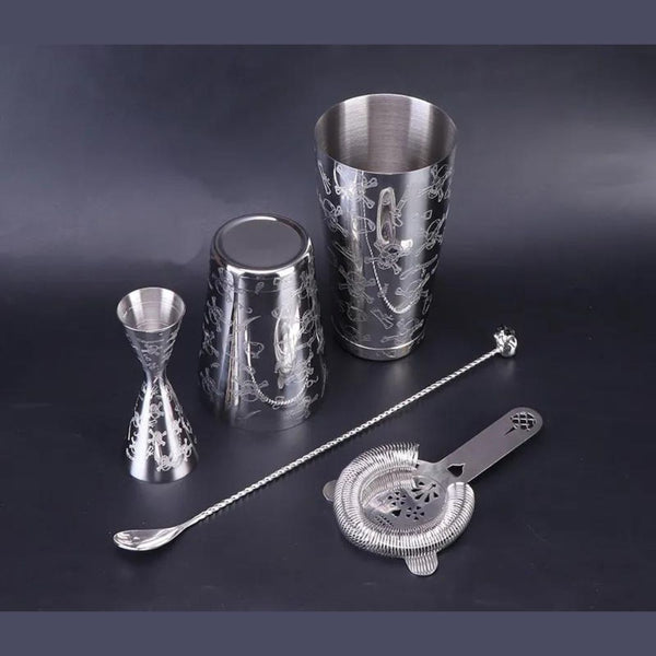 Skull Cocktail Shaker Bartender Tool Bar Set