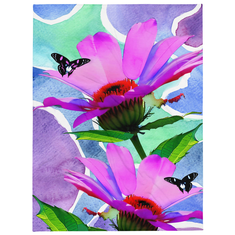 Throw Blanket with Flower Print (POD-H)