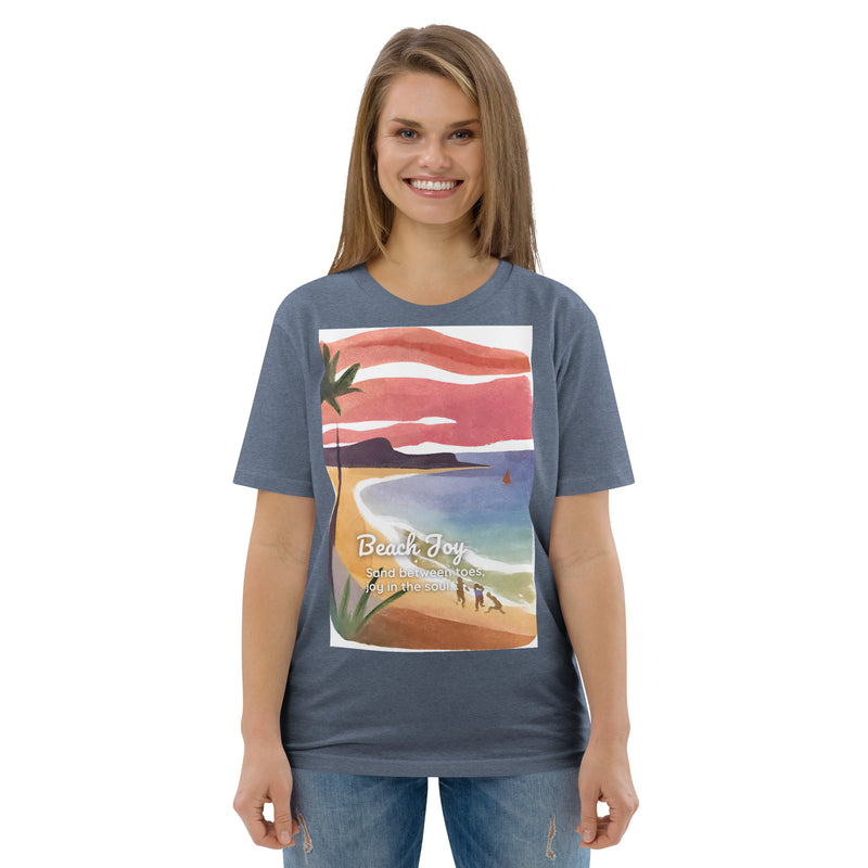 Unisex Organic Cotton T-shirt - Beach Joy (POD-S)