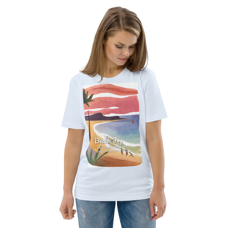 Unisex Organic Cotton T-shirt - Beach Joy (POD-S)